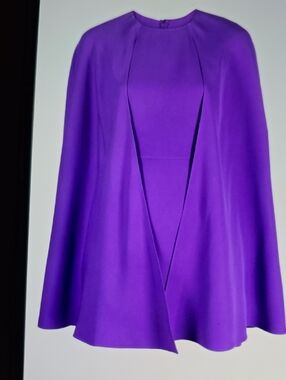 Valentino Violet High-Low Cape Dress